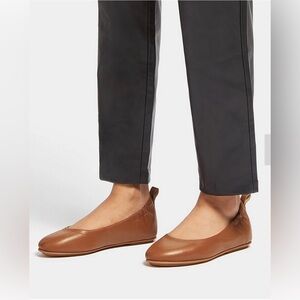 Fitflop ALLEGRO Soft Leather Ballet Flats Size: 10